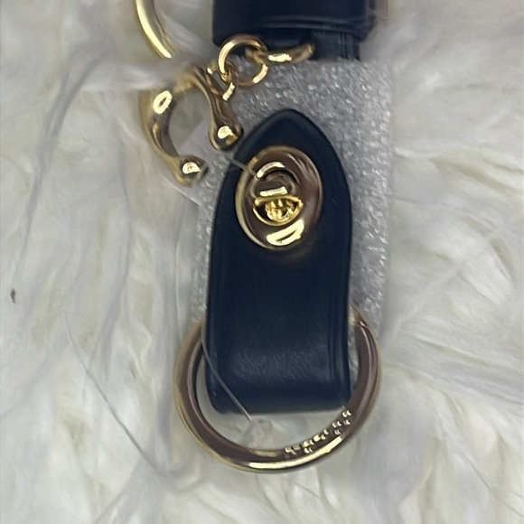 NWT Coach Calf Leather Trigger Snap Valet Bag Charm - Picture 4 of 5